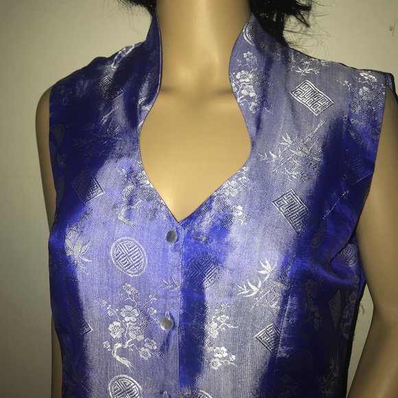 VIETNAM SILK TOP-BEAUTIFUL ASIAN MATERIAL - Picture 3 of 5